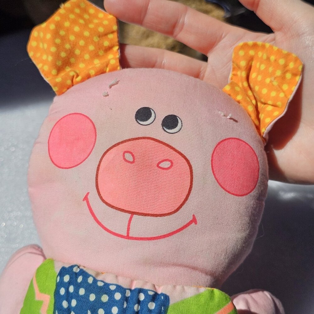 Playskool The Three Little Pigs Cloth Doll Book 1974 My Storybook Stuffed Animal - Picture 3 of 11